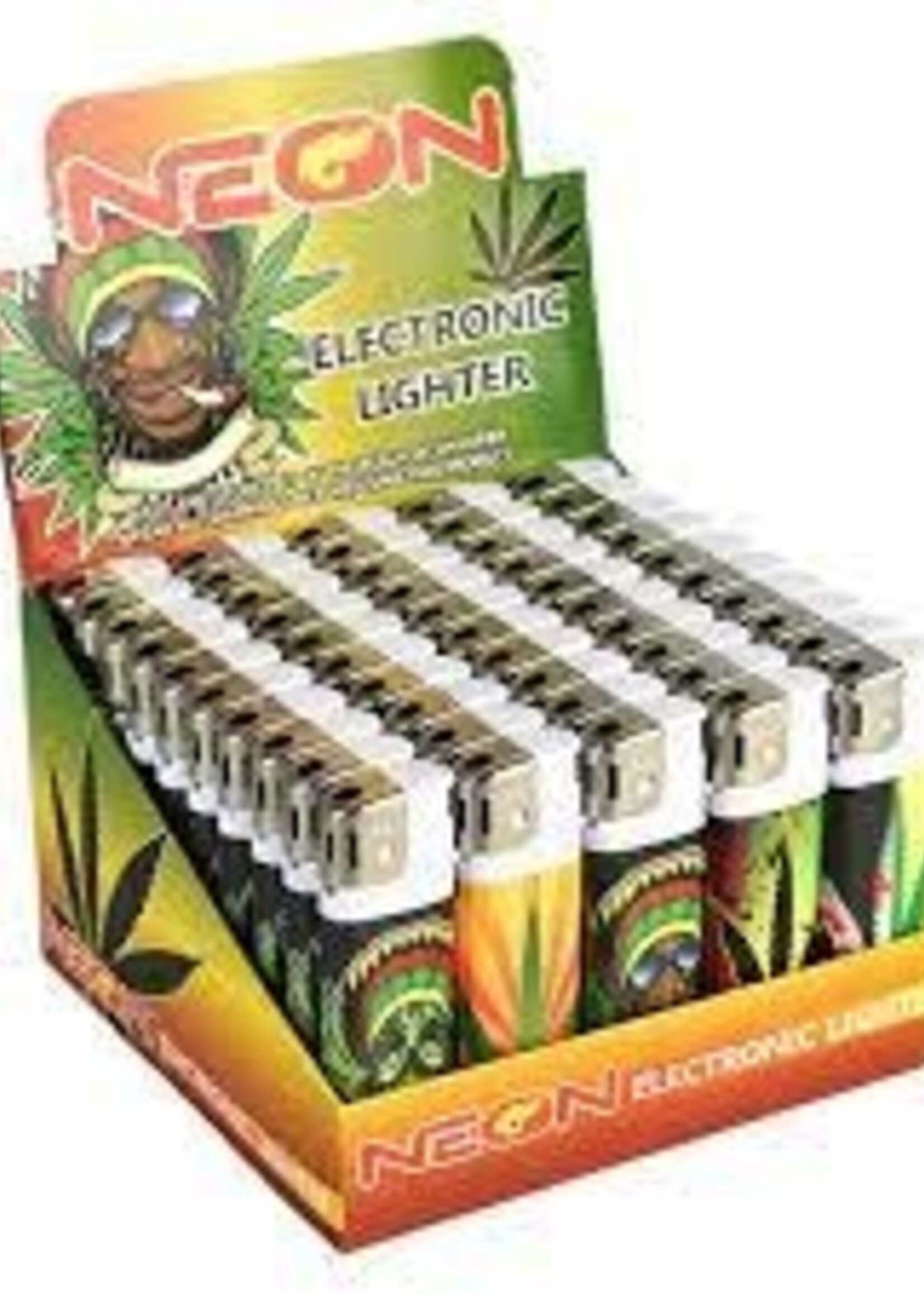 Neon Neon Electronic Disposable Lighter Asst Rasta