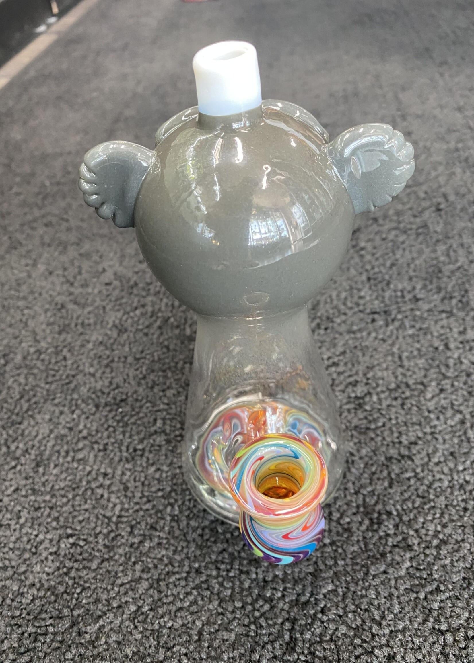 Aaron U Glass Aaron U Glass Large Grey Worked Koala Waterpipe