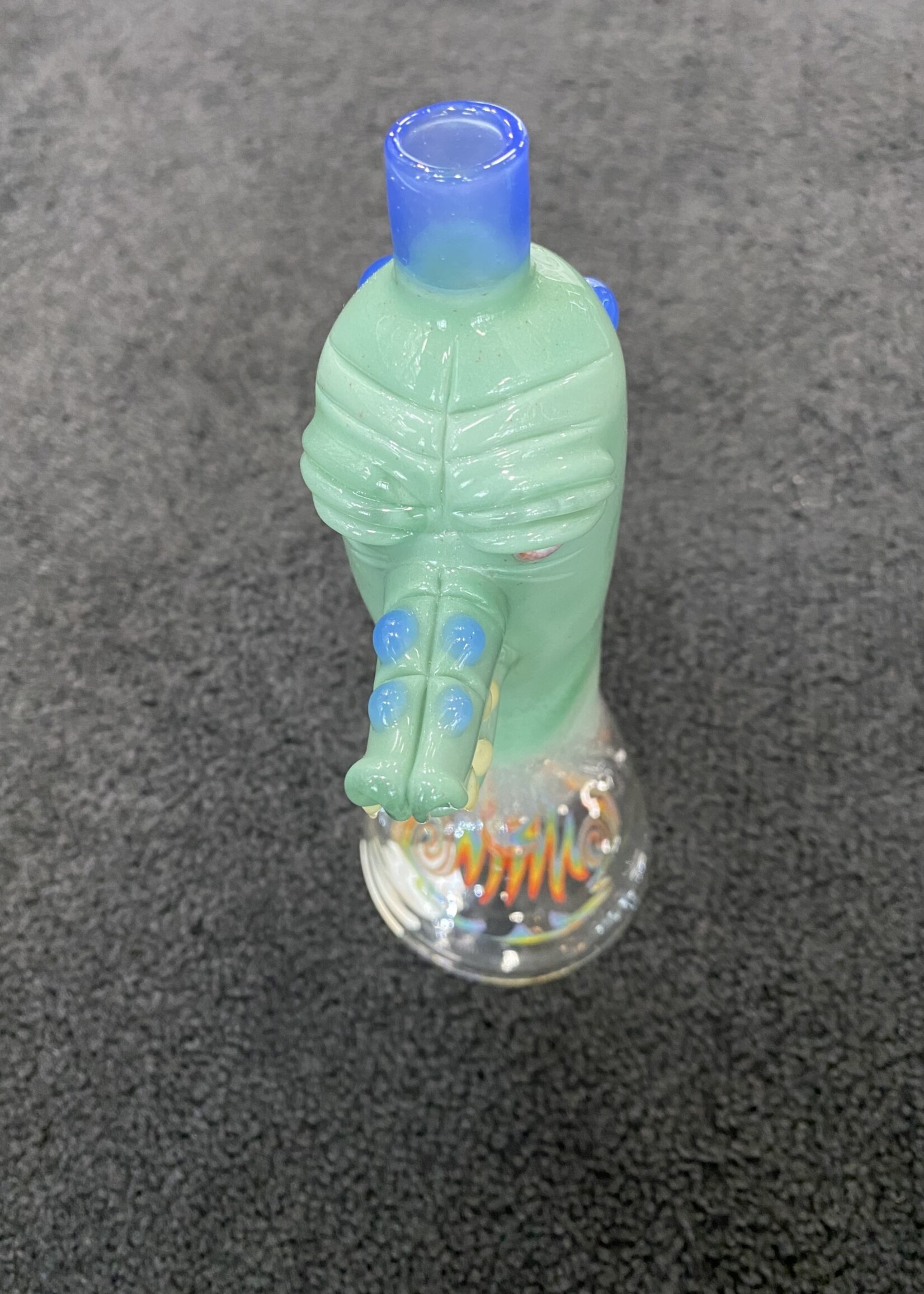 Aaron U Glass Aaron U Glass Large Green Worked Gator Waterpipe