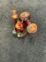 Kevin Beecher Kevin Beecher Pomegranate Red Crushed Opal Wig Wag Recycler Waterpipe