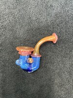 Kevin Beecher Kevin Beecher Pink Fumed Blue Bubble Trap Hand Pipe