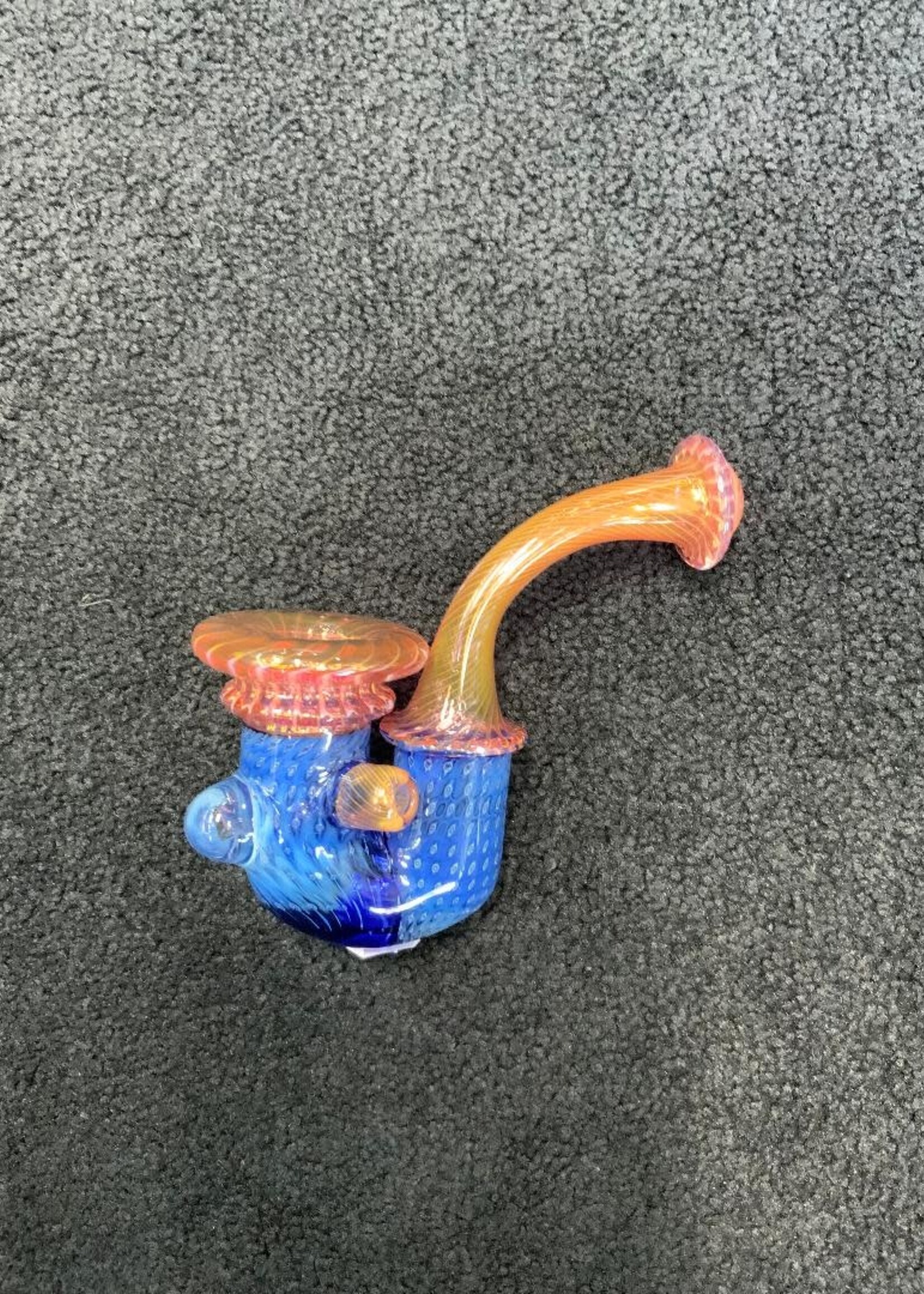 Kevin Beecher Kevin Beecher Pink Fumed Blue Bubble Trap Hand Pipe