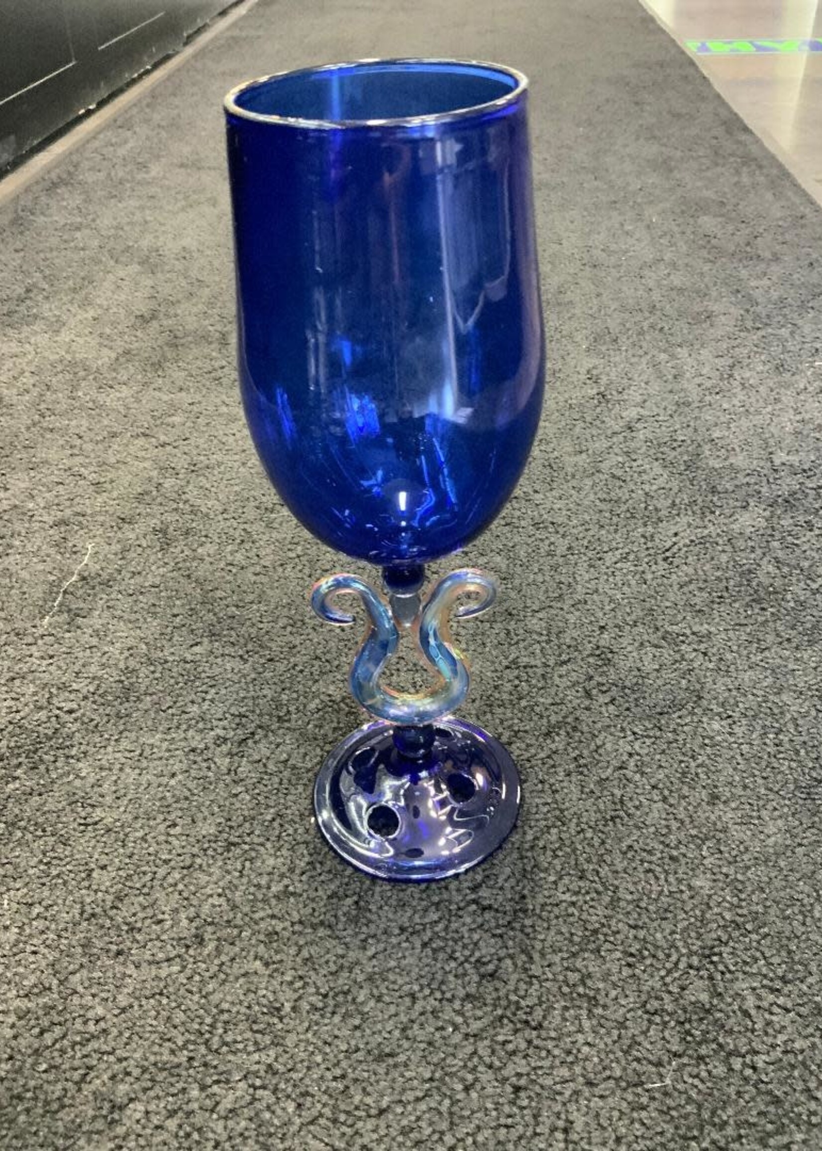 Kevin Beecher Kevin Beecher Alien Tech Stem Blue Wine Glass