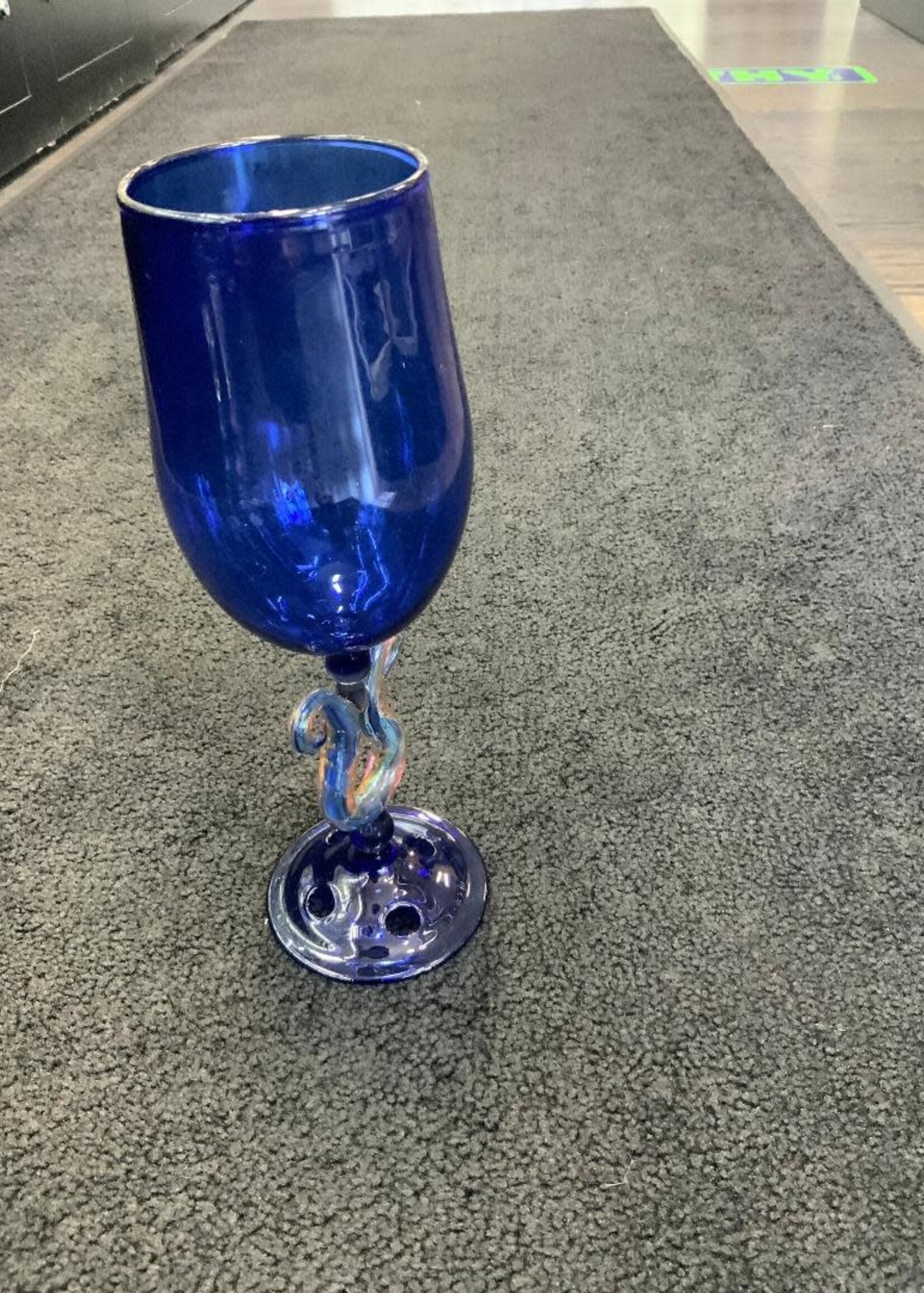 Kevin Beecher Kevin Beecher Alien Tech Stem Blue Wine Glass