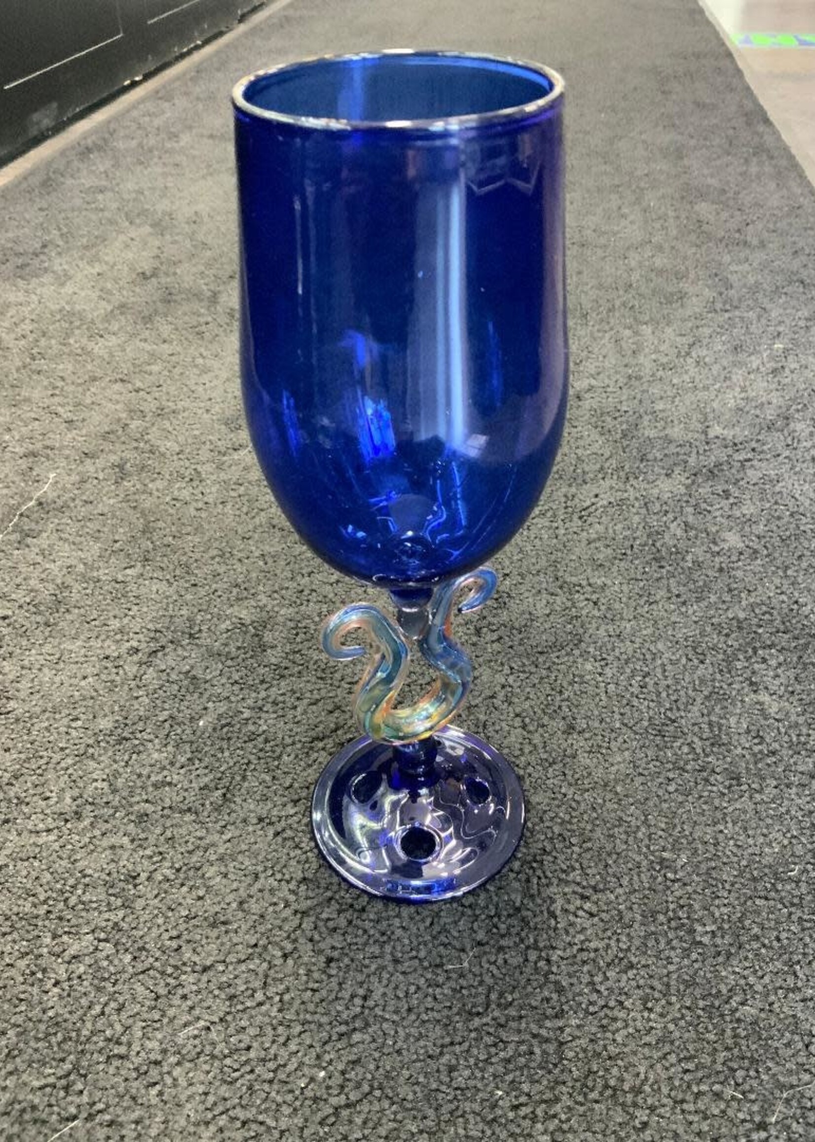 Kevin Beecher Kevin Beecher Alien Tech Stem Blue Wine Glass