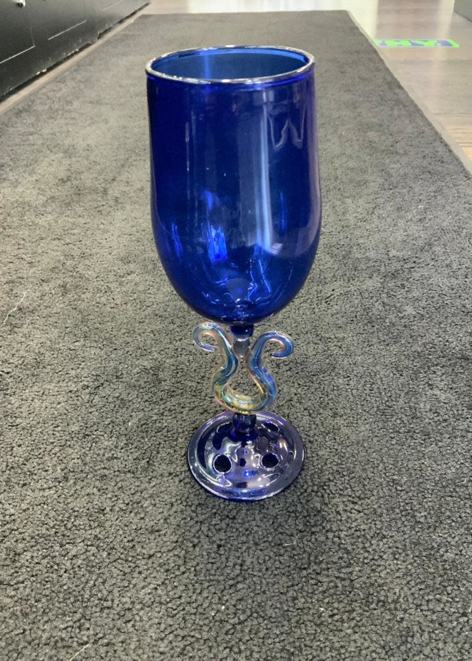 Kevin Beecher Kevin Beecher Alien Tech Stem Blue Wine Glass