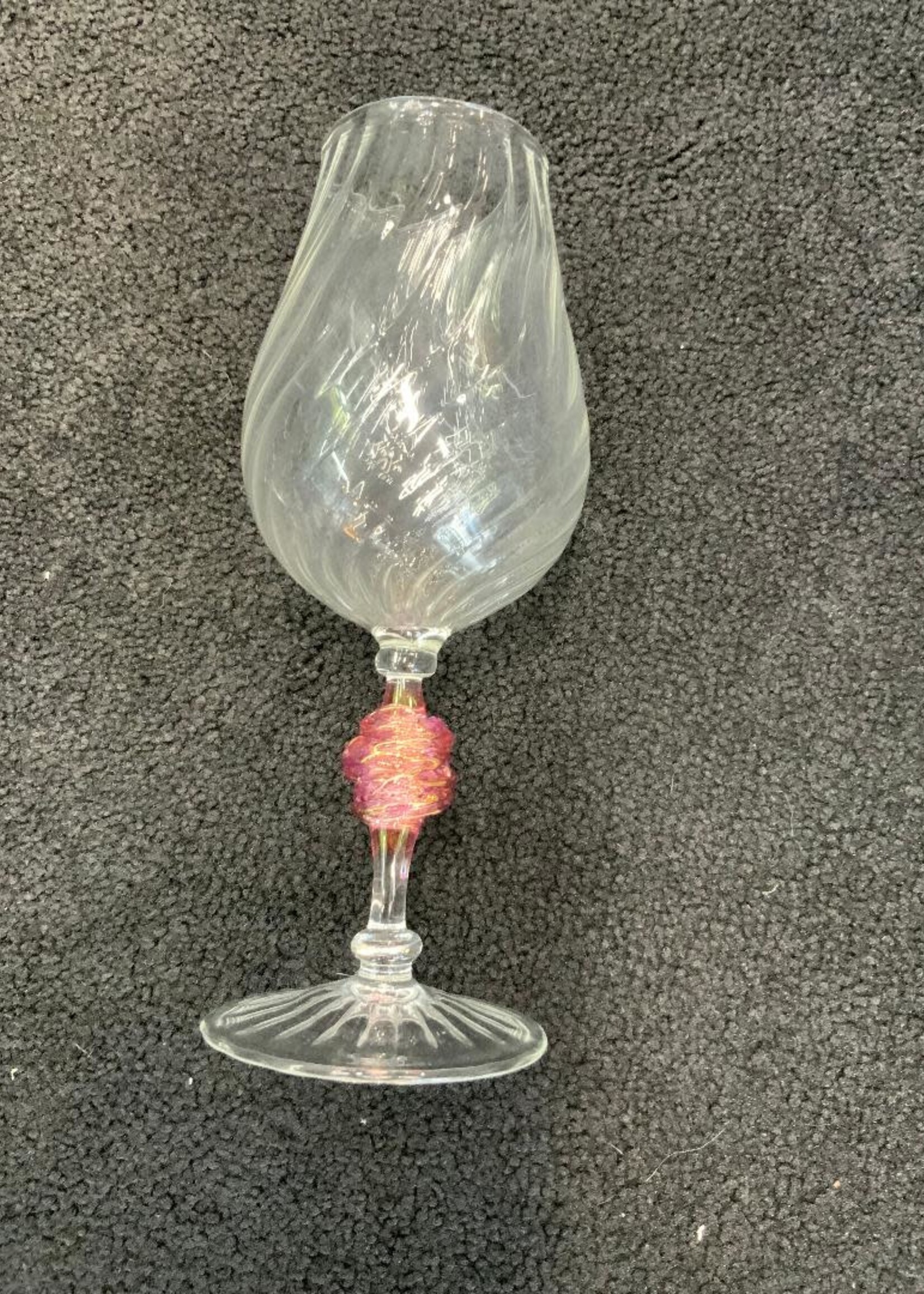 Kevin Beecher Kevin Beecher Pink Wrapped Fumed Stem Wine Glass