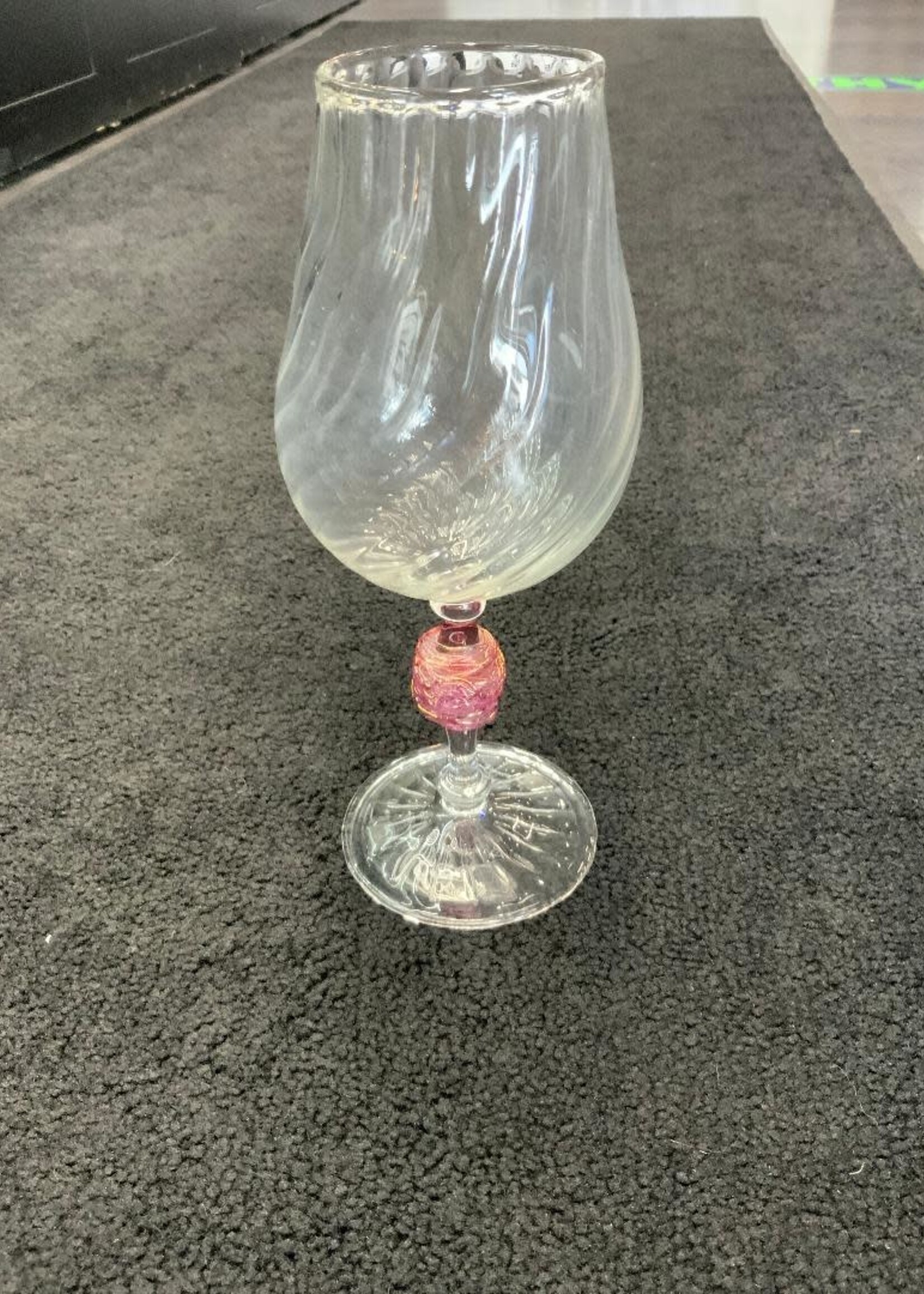 Kevin Beecher Kevin Beecher Pink Wrapped Fumed Stem Wine Glass
