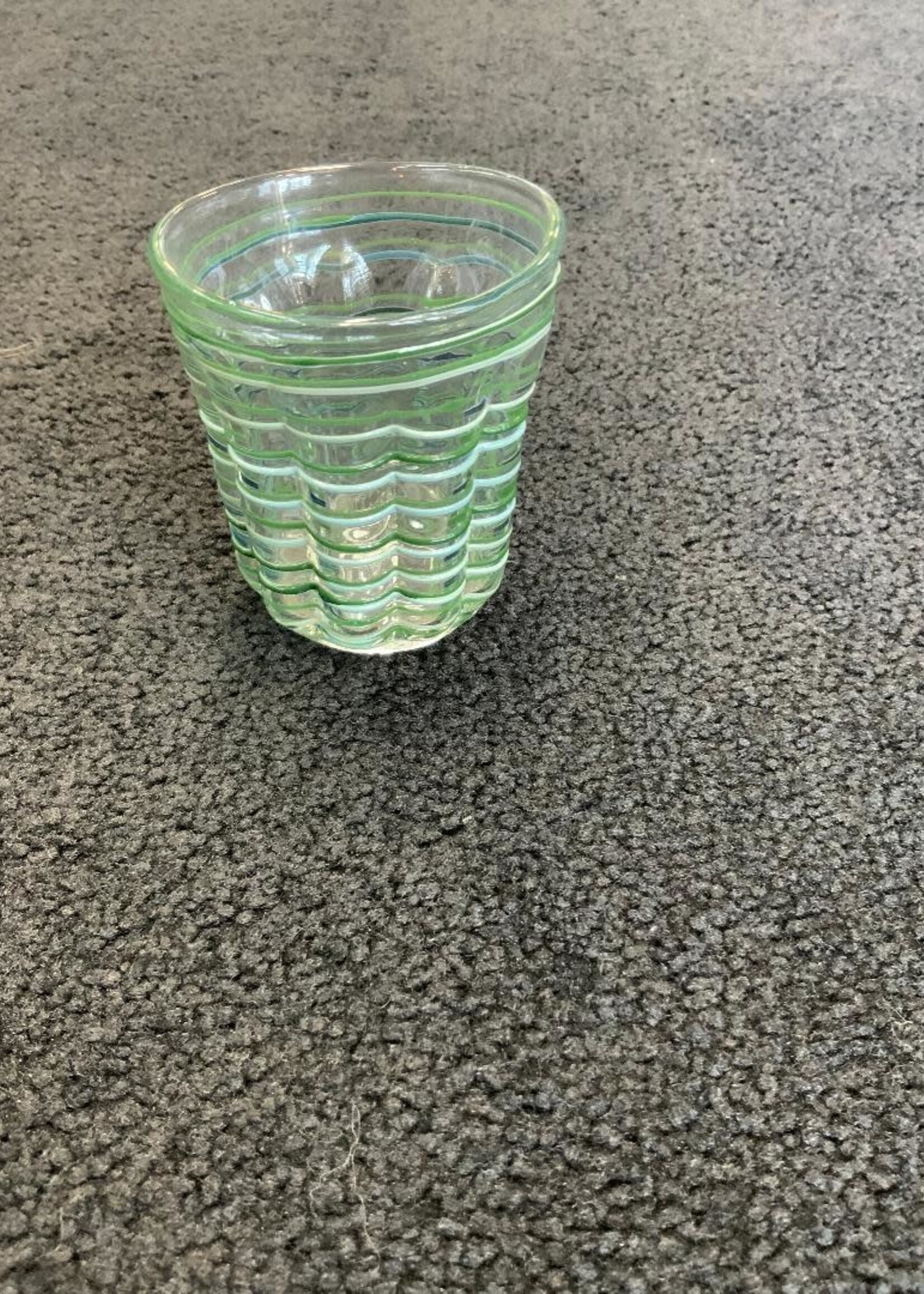 Kevin Beecher Kevin Beecher Green and White Stemless Wine Glass