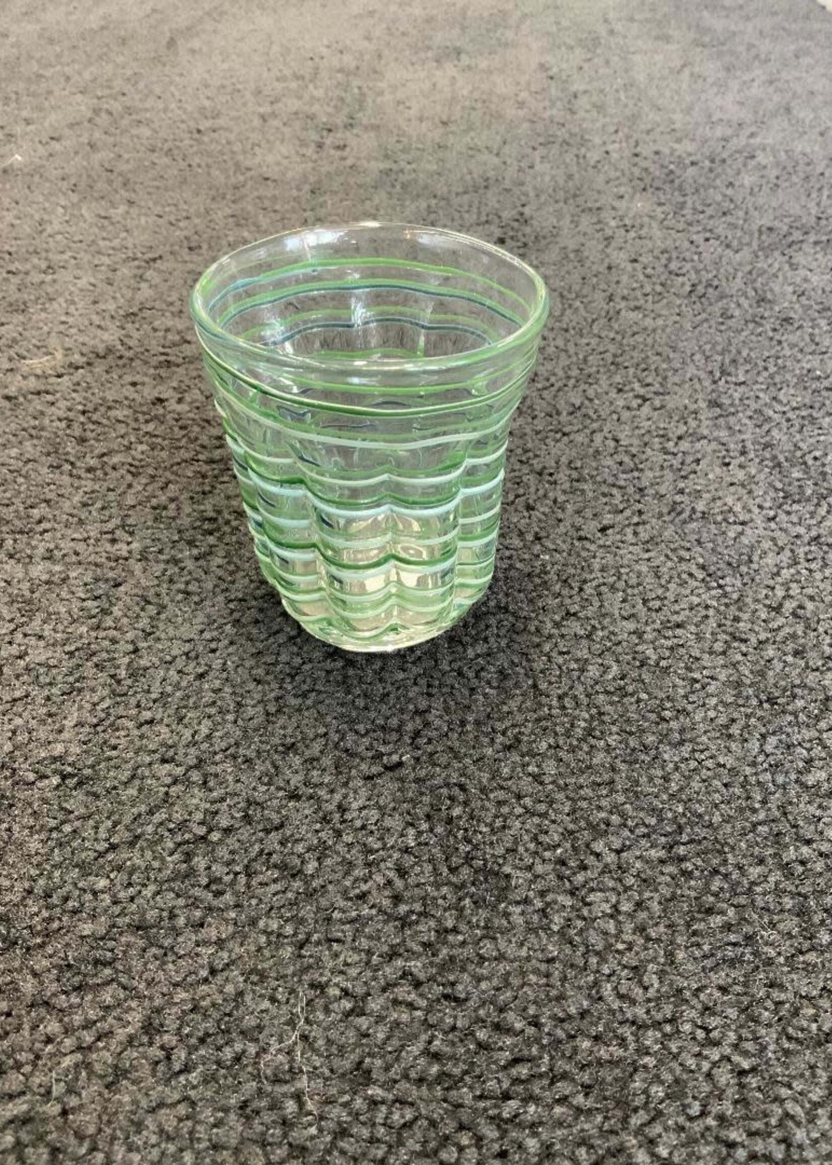 Kevin Beecher Kevin Beecher Green and White Stemless Wine Glass