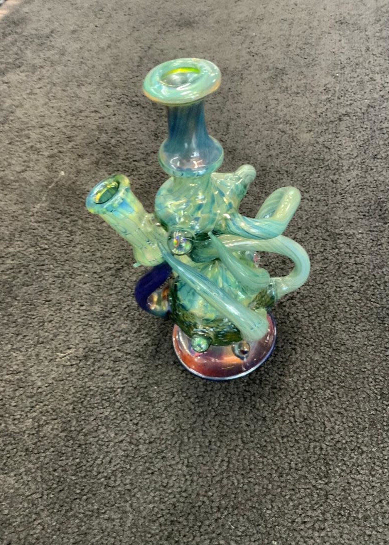 Kevin Beecher Kevin Beecher Horned Opal Green Recycler Waterpipe