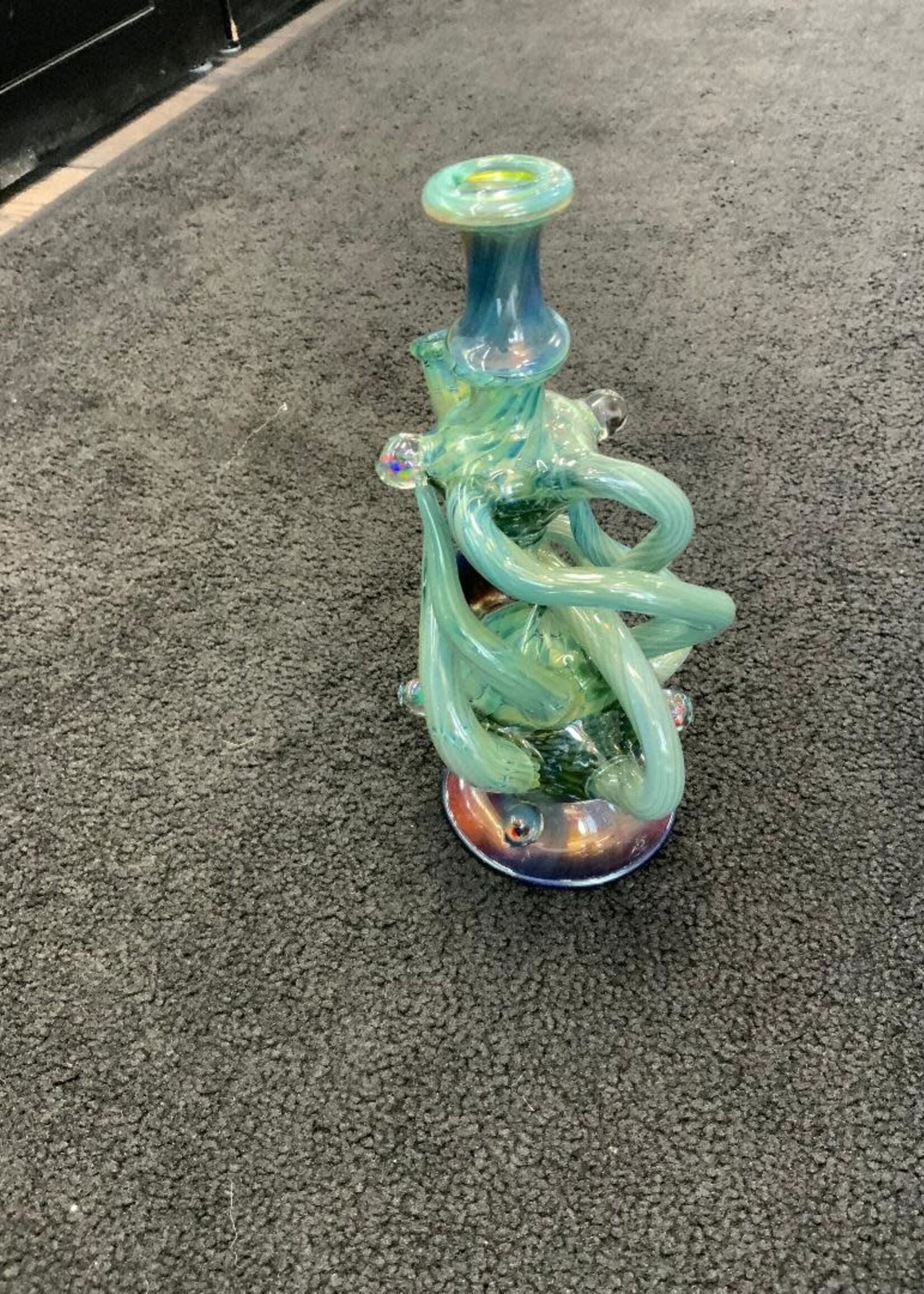 Kevin Beecher Kevin Beecher Horned Opal Green Recycler Waterpipe