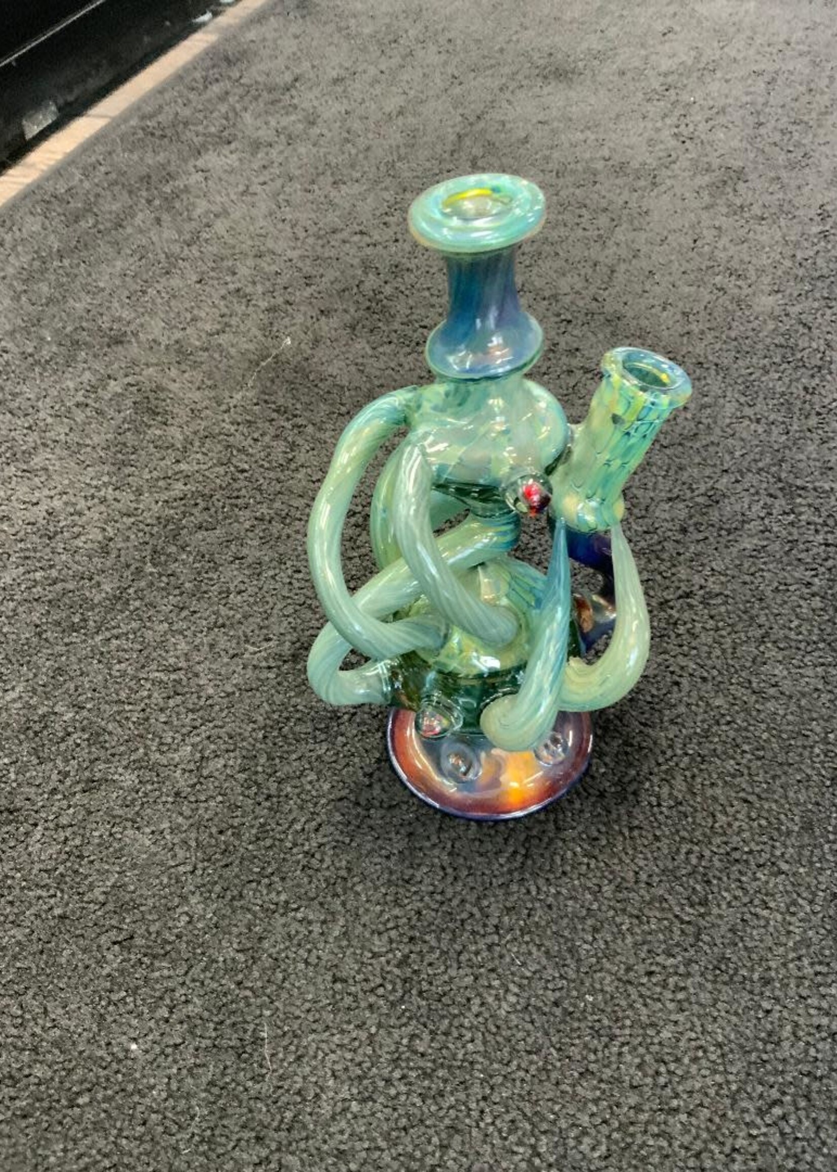Kevin Beecher Kevin Beecher Horned Opal Green Recycler Waterpipe