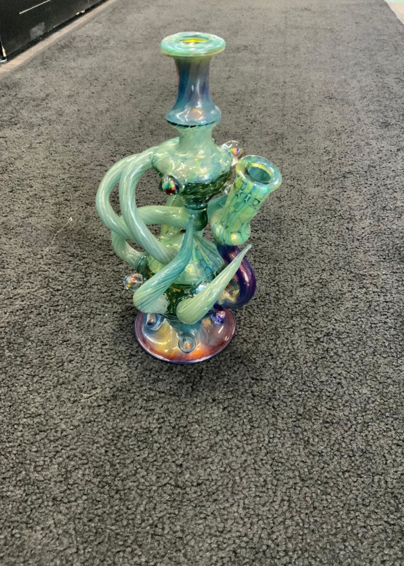 Kevin Beecher Kevin Beecher Horned Opal Green Recycler Waterpipe