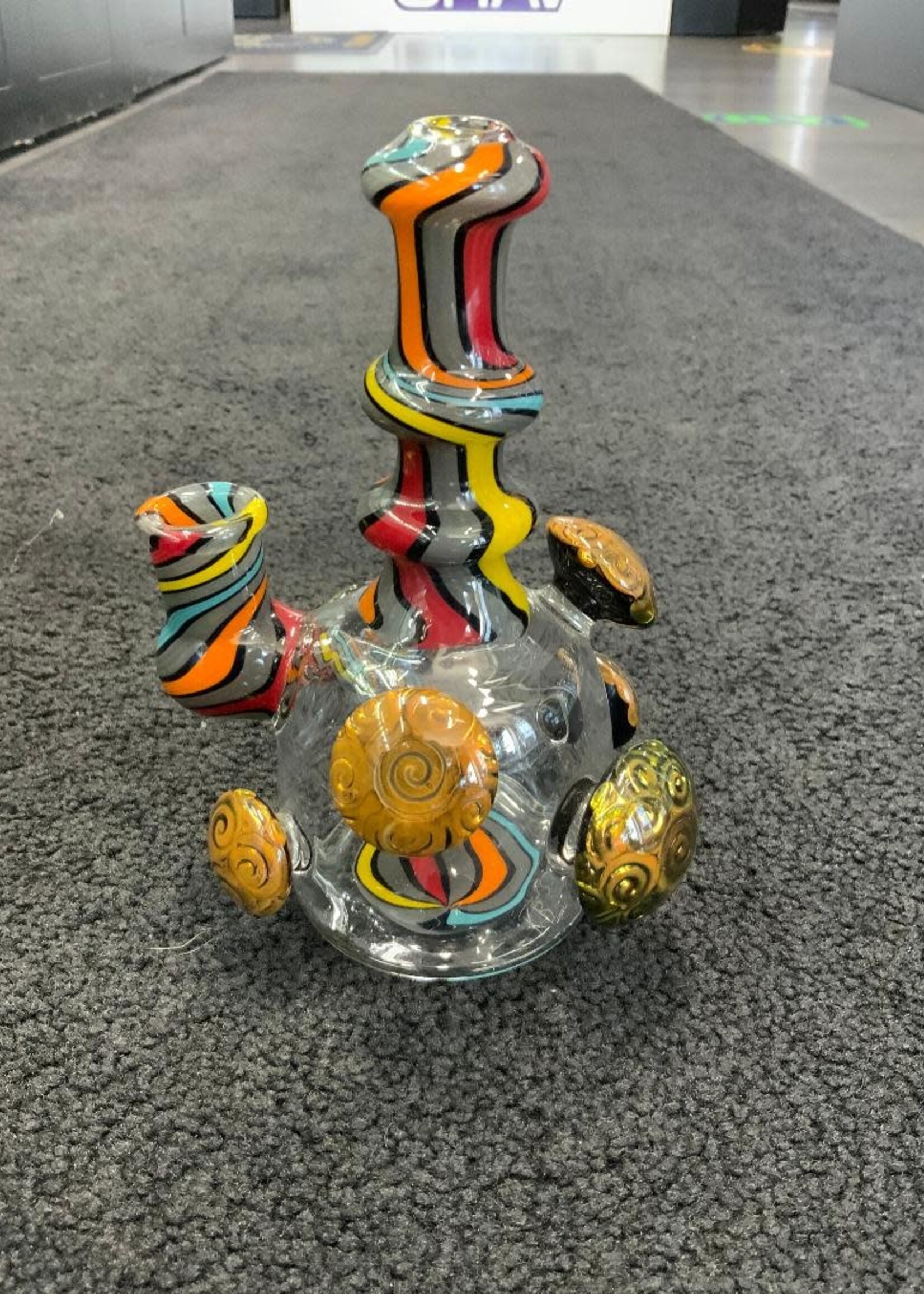 Kevin Beecher Kevin Beecher Grey Red Blue Orange and Yellow Waterpipe