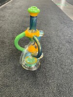 Kevin Beecher Kevin Beecher Green and Yellow Recycler with Opal Waterpipe