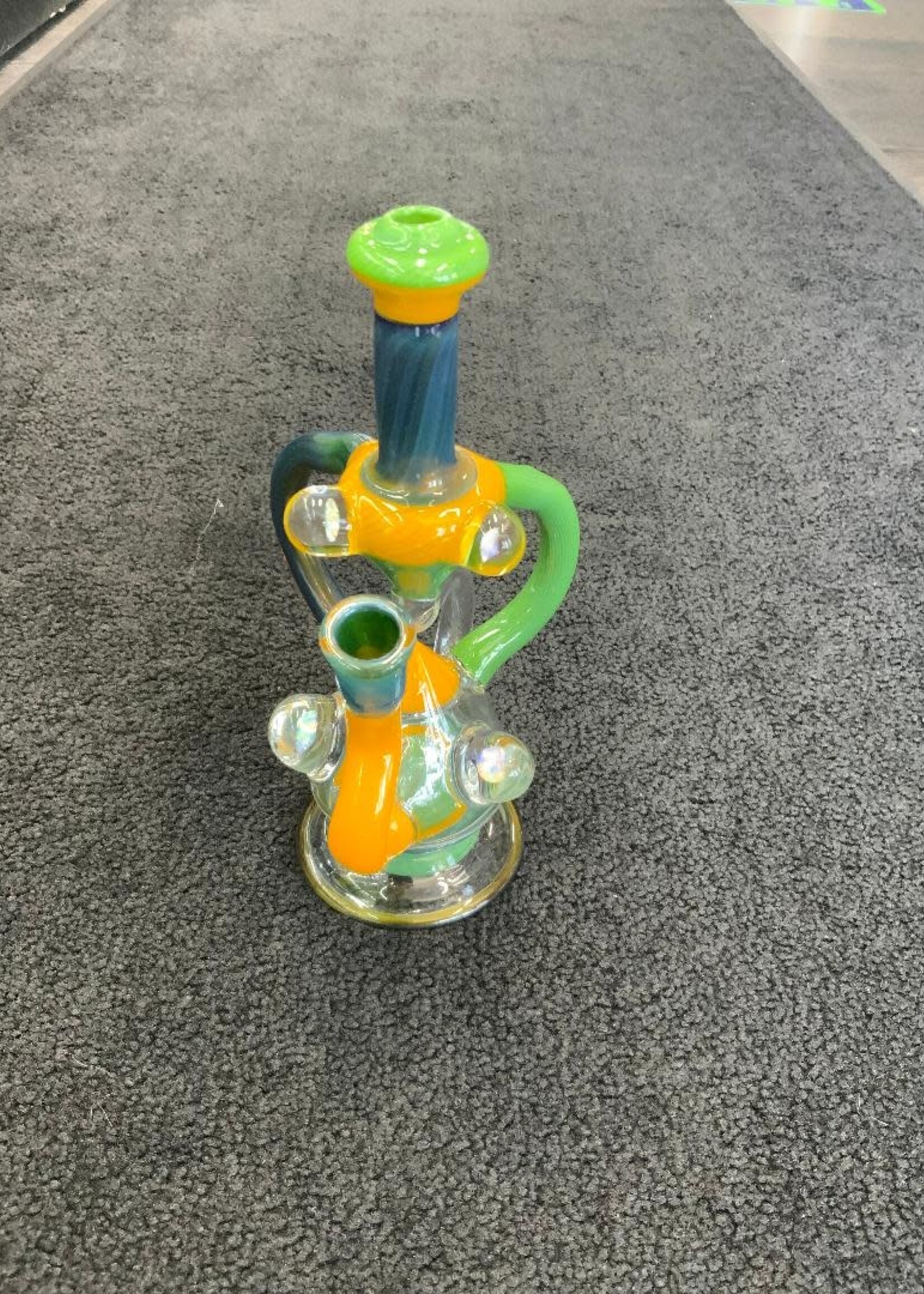 Kevin Beecher Kevin Beecher Green and Yellow Recycler with Opal Waterpipe