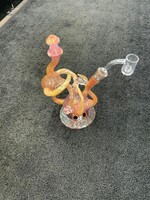 Kevin Beecher Kevin Beecher Silver Gold Fumed Horned Recycler Waterpipe