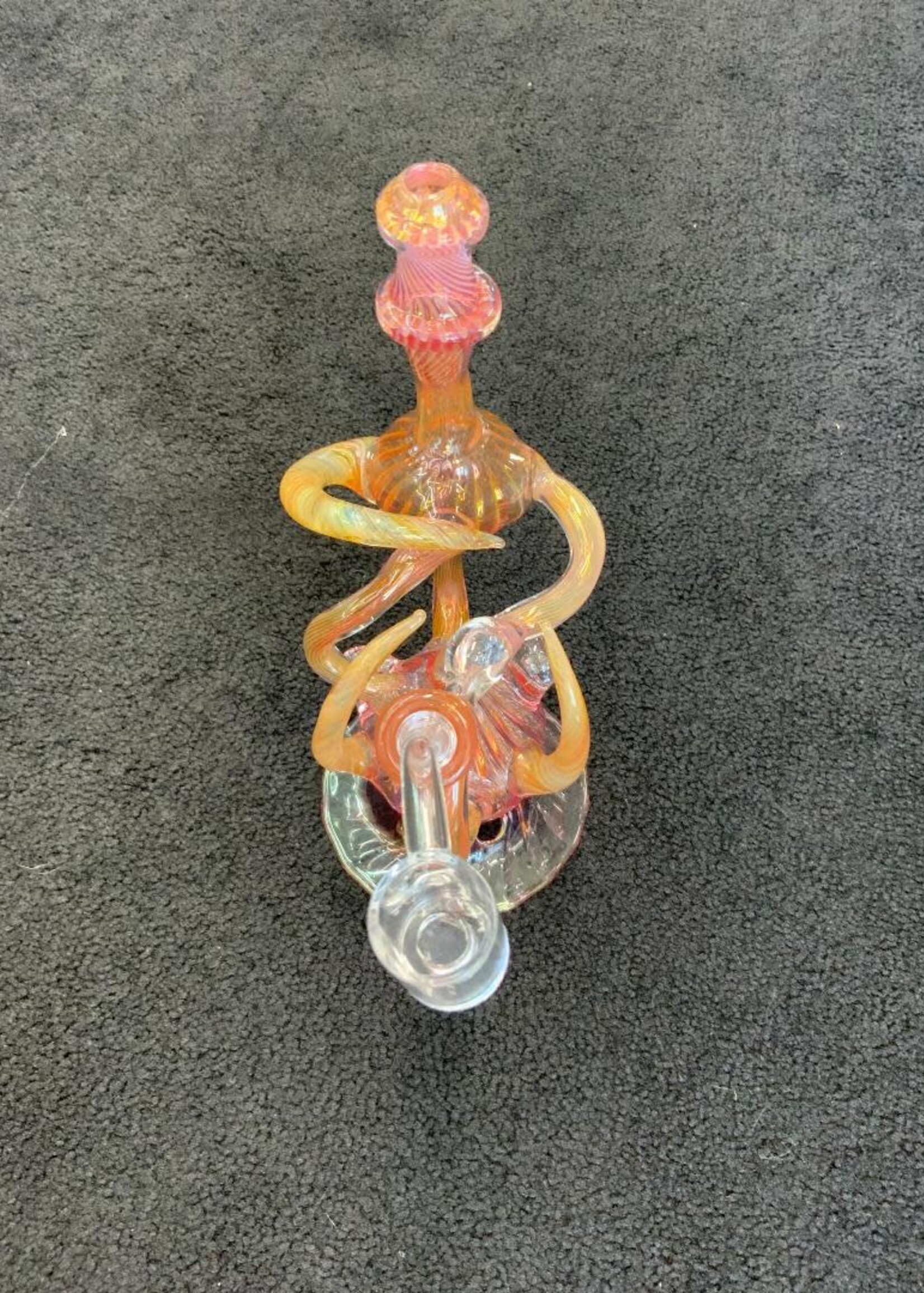 Kevin Beecher Kevin Beecher Silver Gold Fumed Horned Recycler Waterpipe