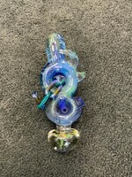 Kevin Beecher Kevin Beecher Blue Chain In Worm Whole Handpipe