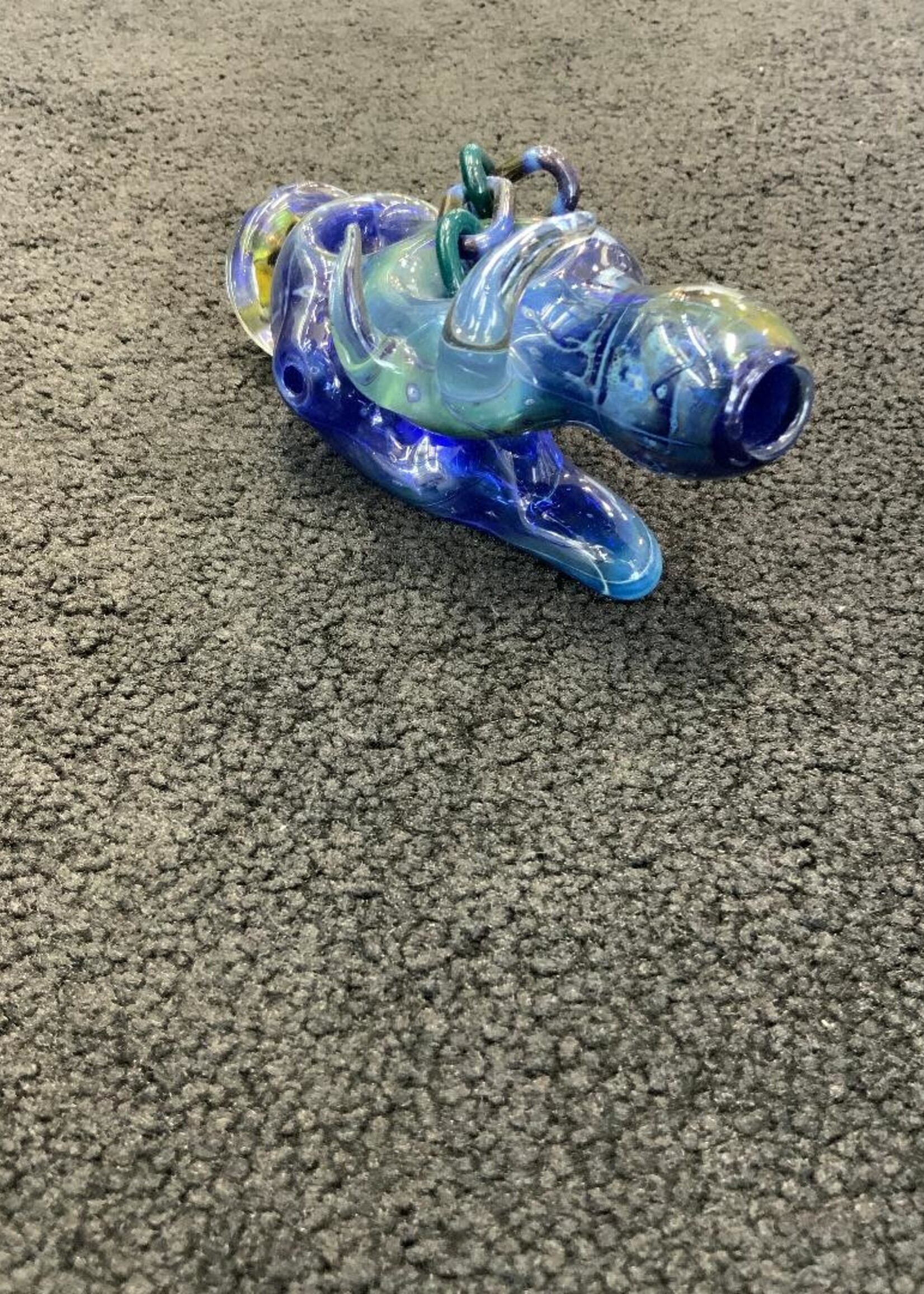 Kevin Beecher Kevin Beecher Blue Chain In Worm Whole Handpipe