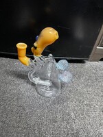 Josh Mazet Josh Mazet Glass Blue UV Alien Head Waterpipe