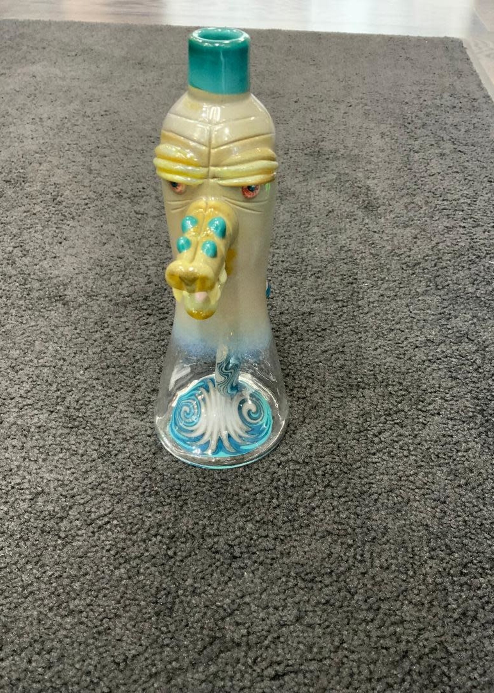 Aaron U Glass Aaron U Glass Large Teal Worked Gator Waterpipe