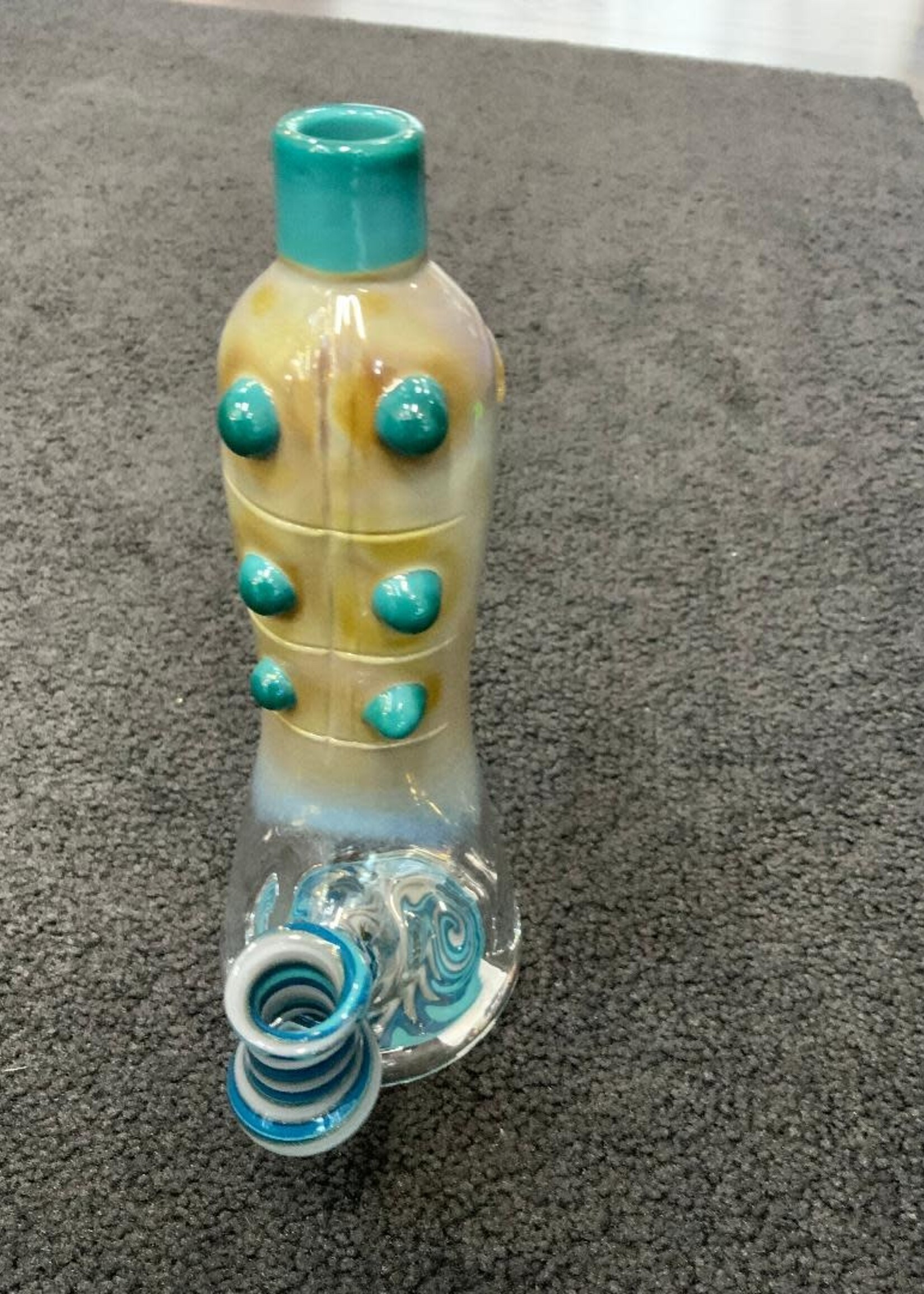 Aaron U Glass Aaron U Glass Large Teal Worked Gator Waterpipe