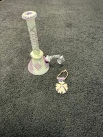 Griffin Glass Griffin Glass Small Purple Cold Work W/Pendent Waterpipe