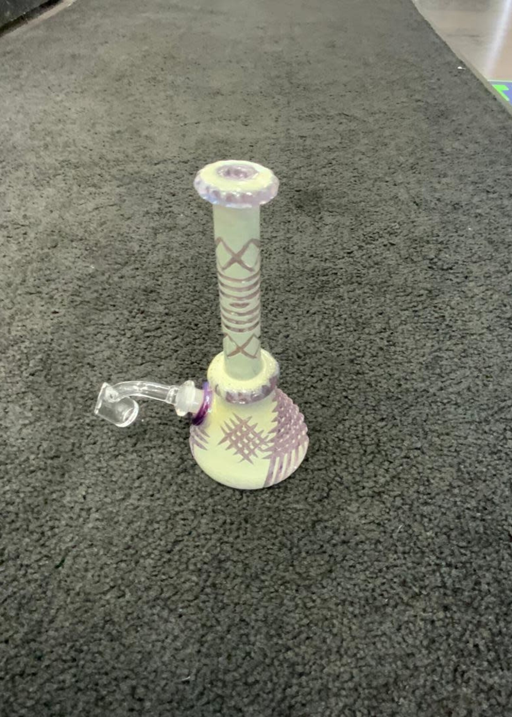 Griffin Glass Griffin Glass Small Purple Cold Work W/Pendent Waterpipe