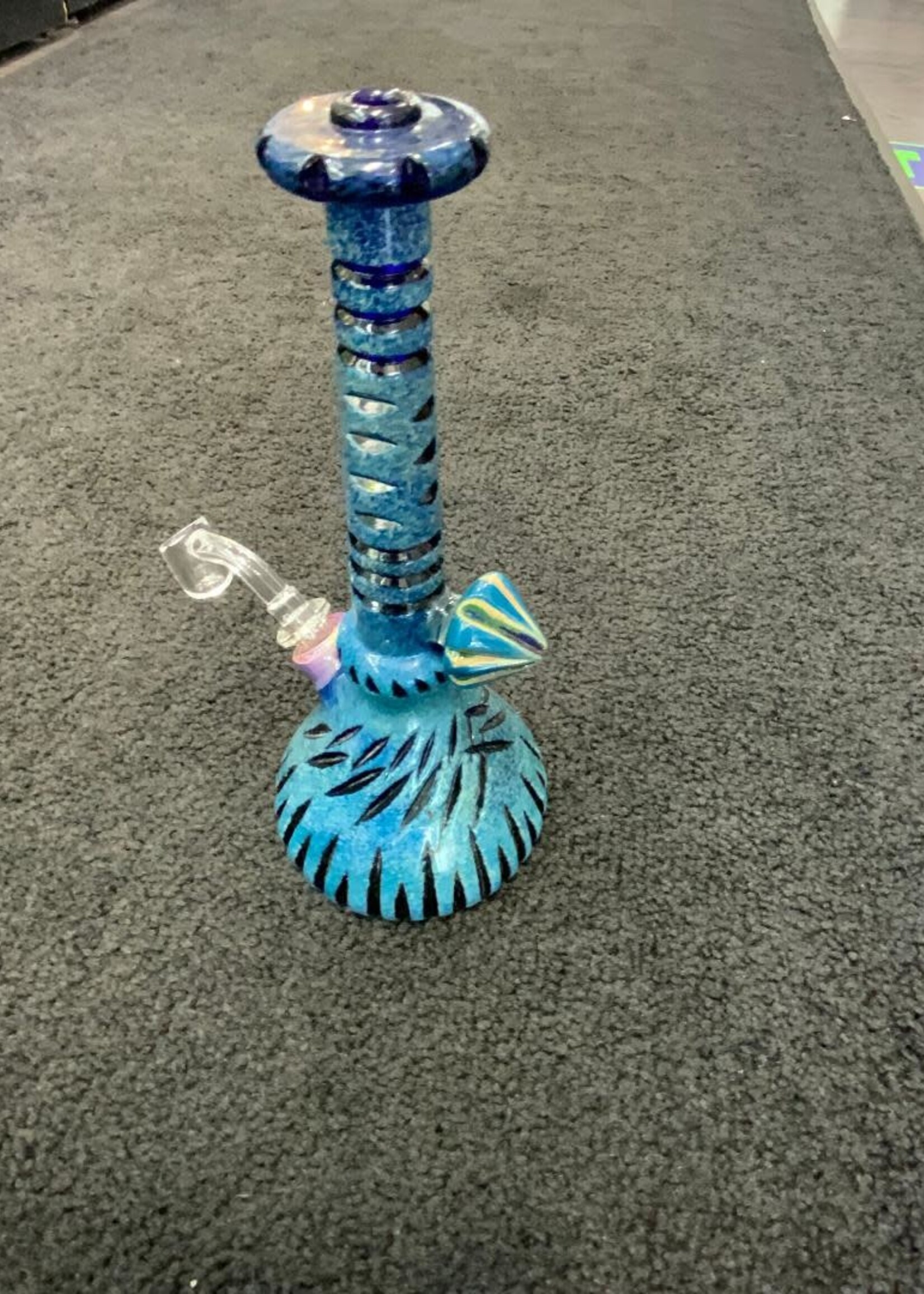 Griffin Glass Griffin Glass Heavy Cold Worked Blue Waterpipe