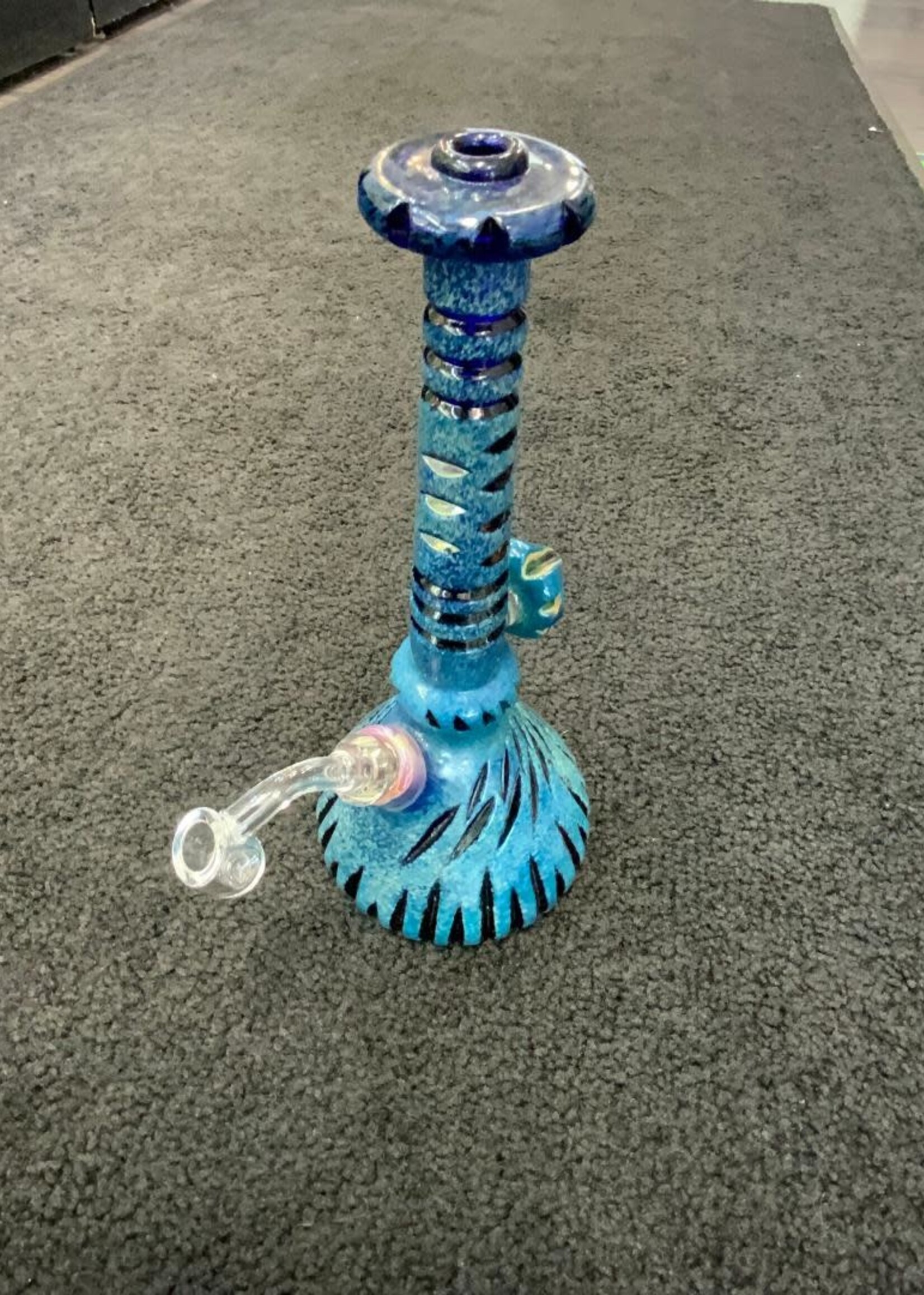 Griffin Glass Griffin Glass Heavy Cold Worked Blue Waterpipe