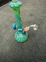Griffin Glass Griffin Glass Heavy Cold Worked Green Waterpipe