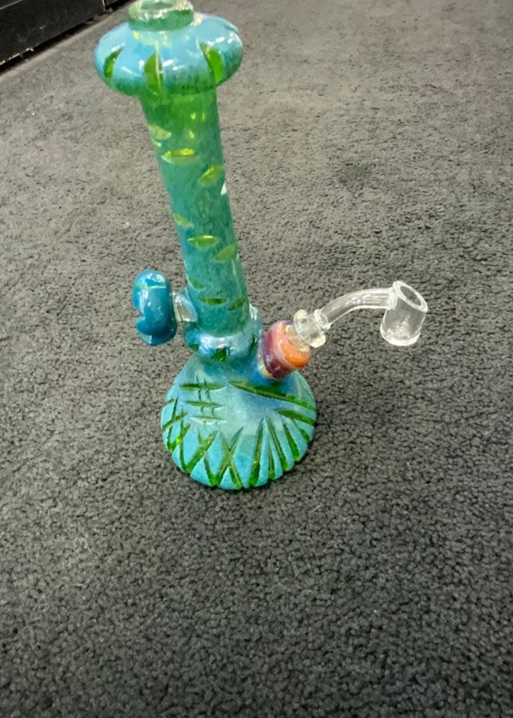 Griffin Glass Griffin Glass Heavy Cold Worked Green Waterpipe