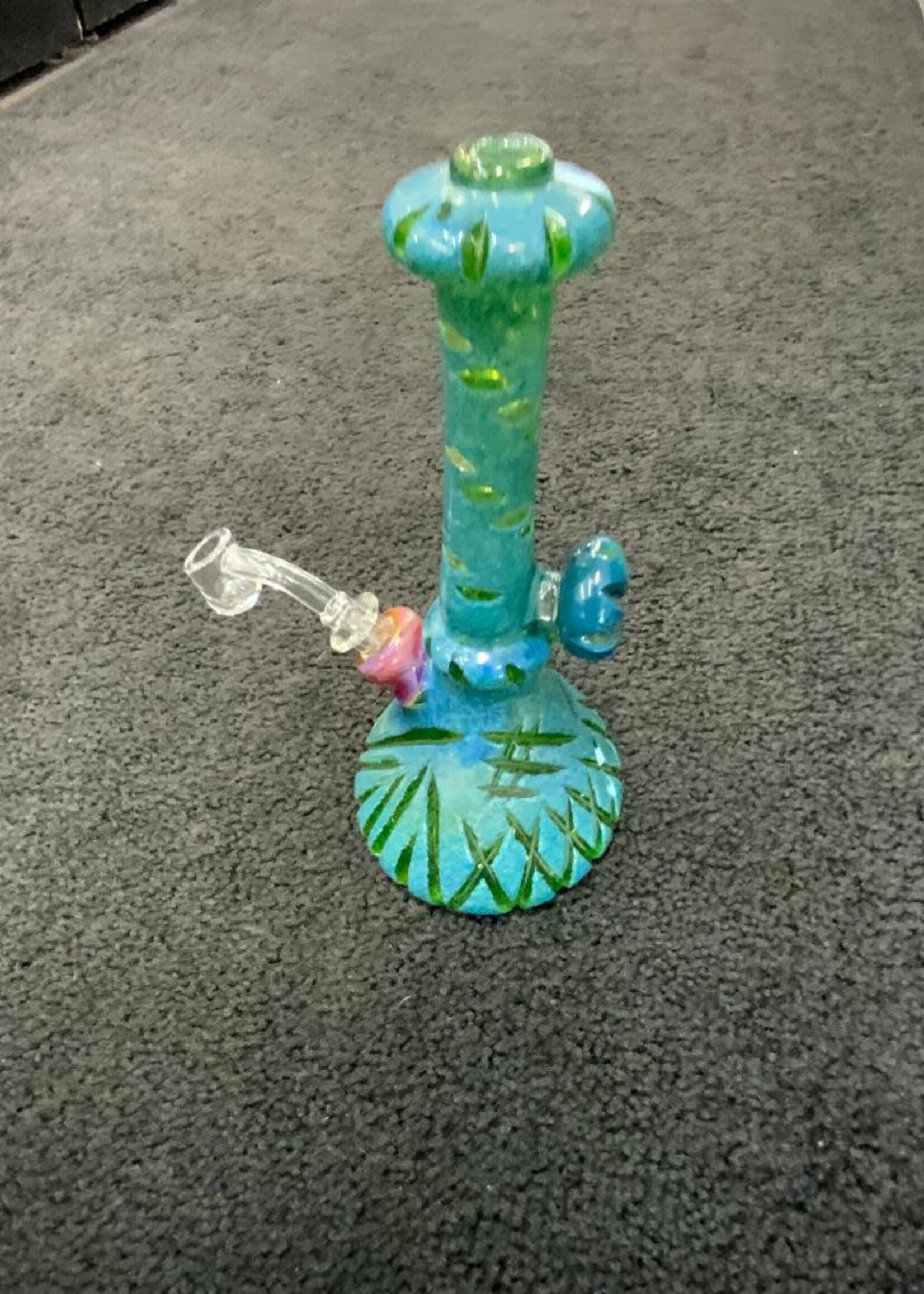 Griffin Glass Griffin Glass Heavy Cold Worked Green Waterpipe