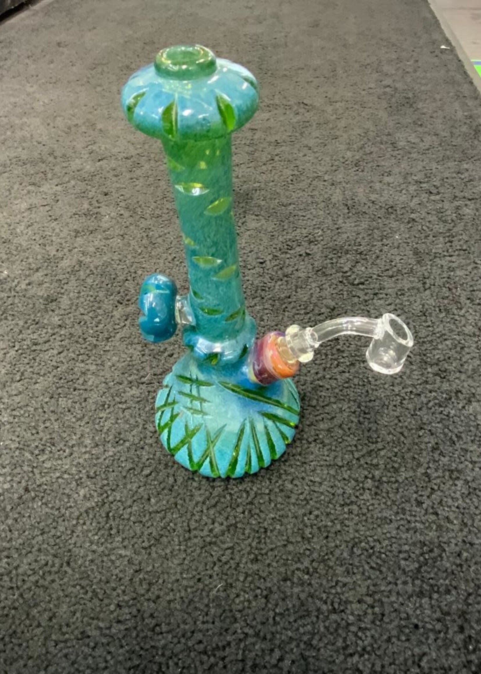 Griffin Glass Griffin Glass Heavy Cold Worked Green Waterpipe