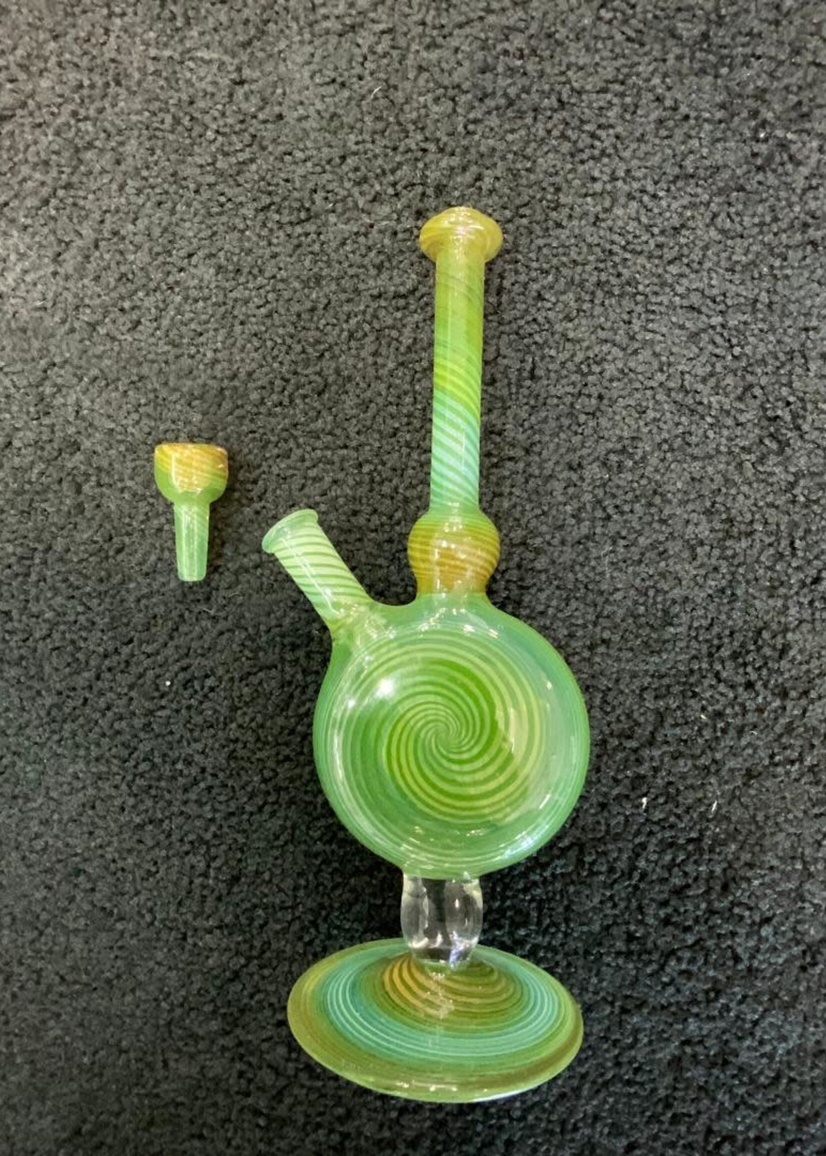 Griffin Glass Griffin Glass Green Swirl Lollipop Waterpipe