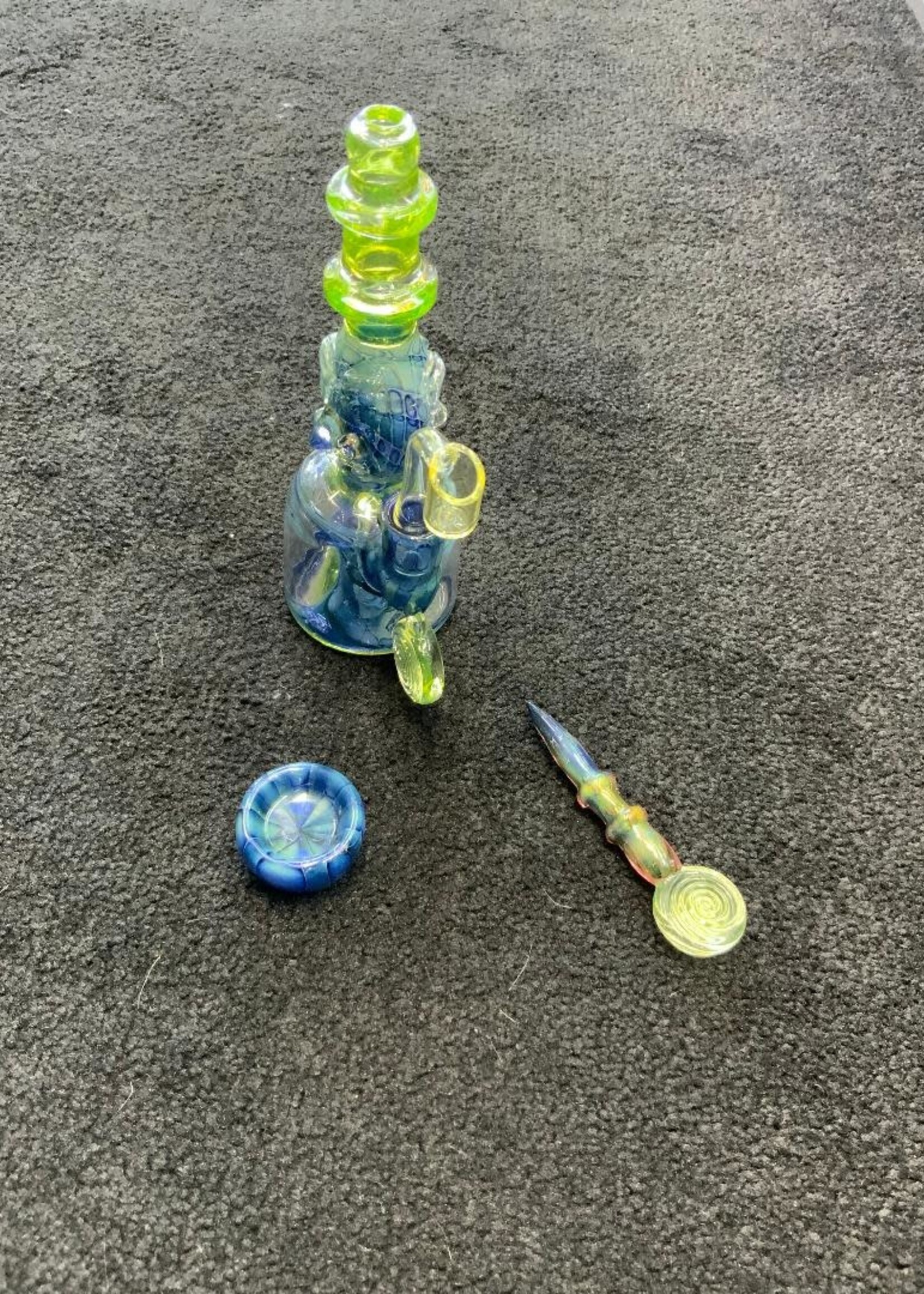 Kevin Beecher Kevin Beecher Collaboration UV Beaker Waterpipe Set W/Dab Tool/Carb Cap Dish