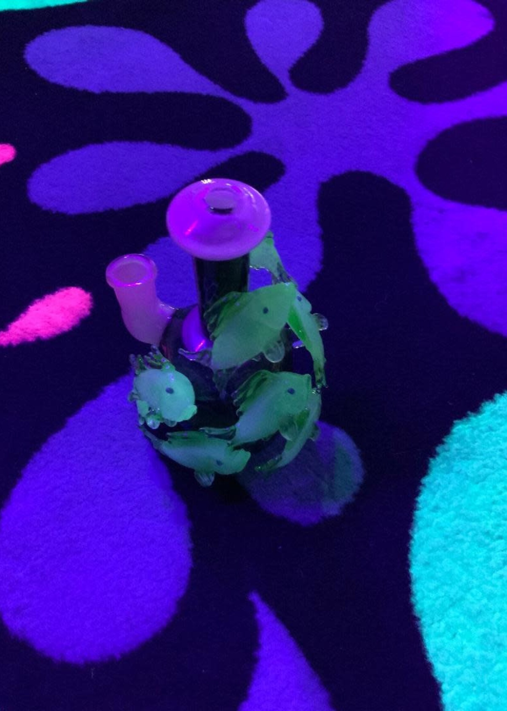 Kevin Beecher Kevin Beecher Collaboration UV Green/Pink CFL School Fish Waterpipe