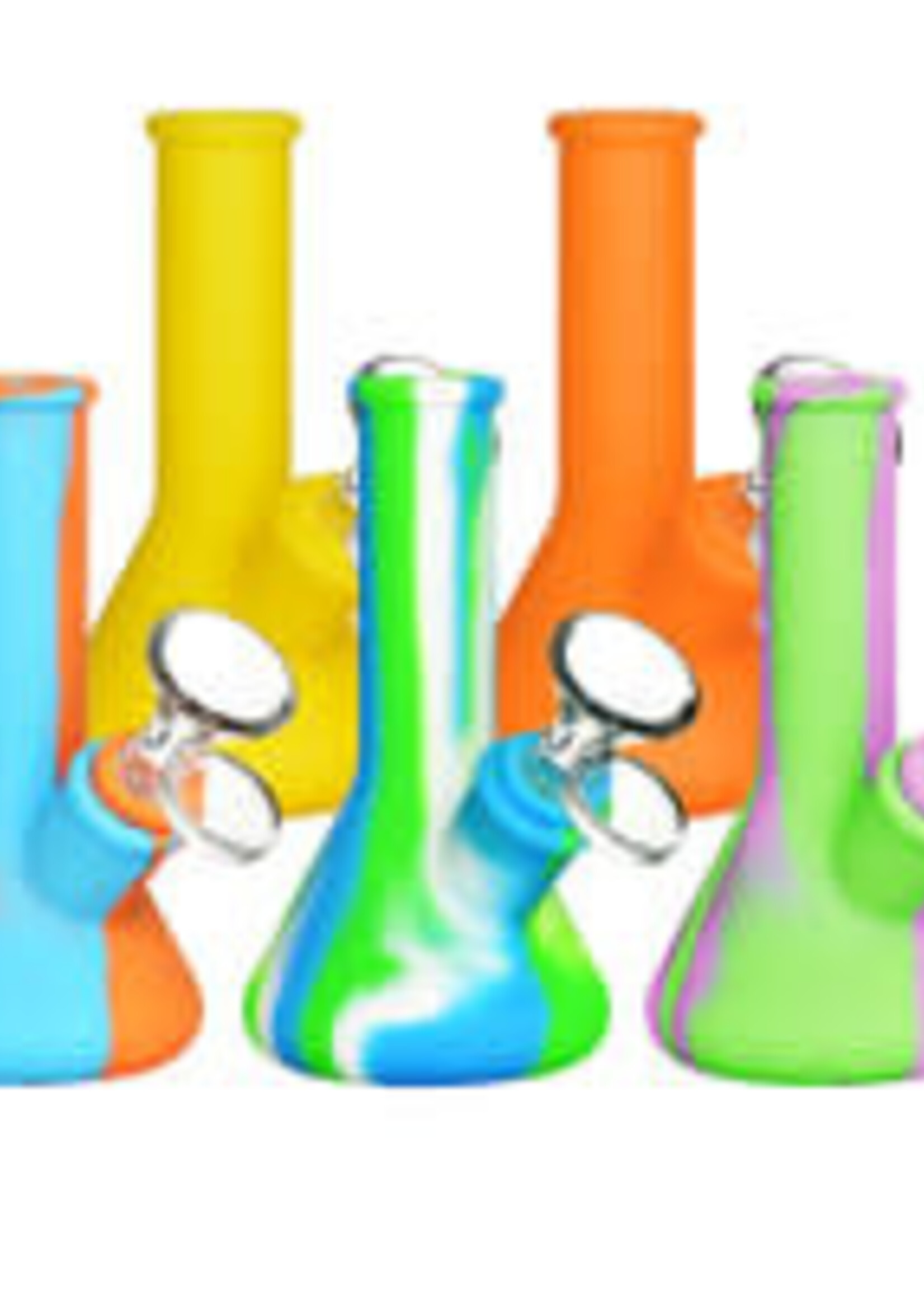 Silicone Beaker Travel Water Pipe | 5" | 14mm F | Colors Vary