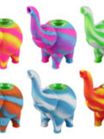 Elephant Silicone Bubbler - 4.5" / Colors Vary