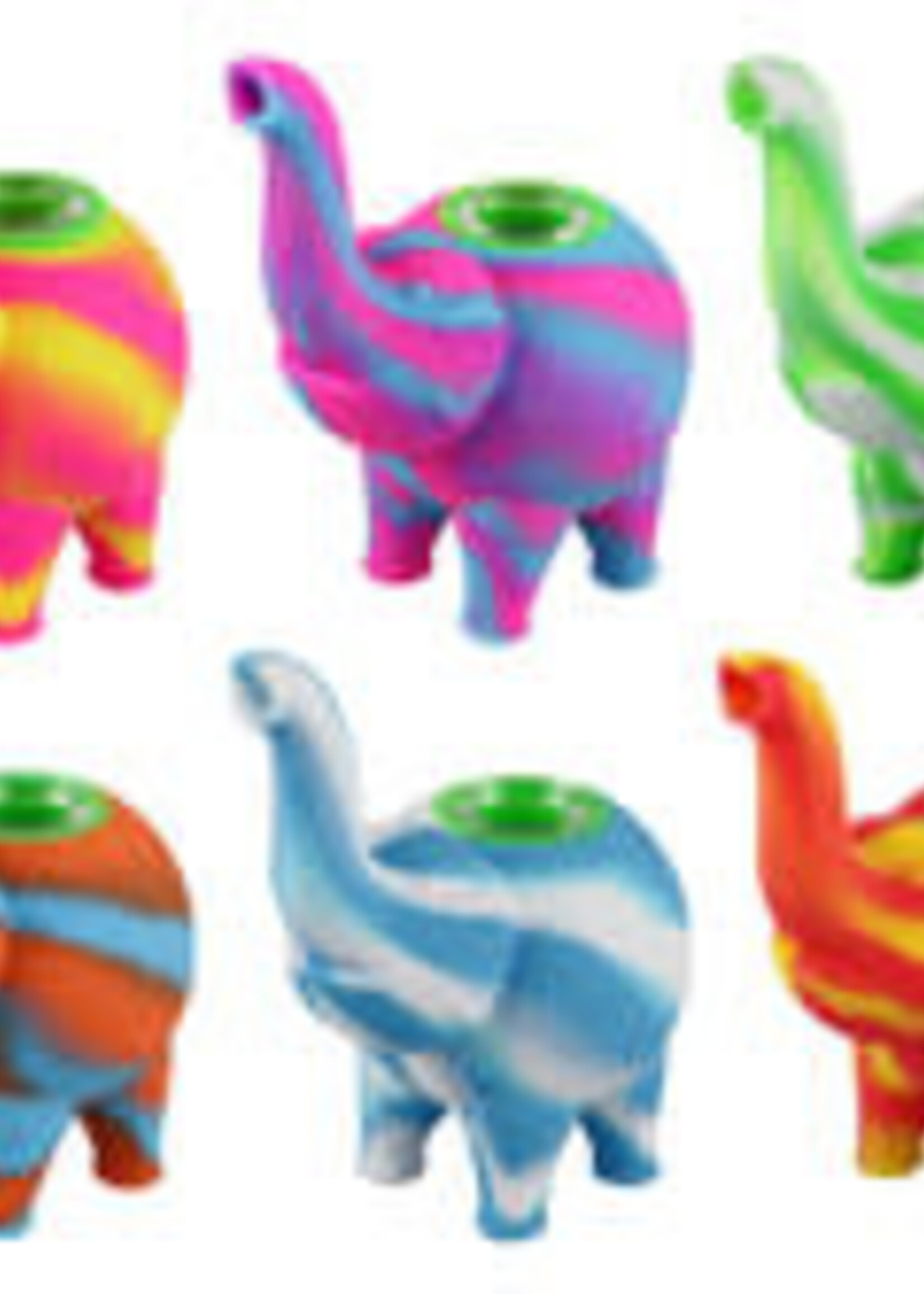 Elephant Silicone Bubbler - 4.5" / Colors Vary