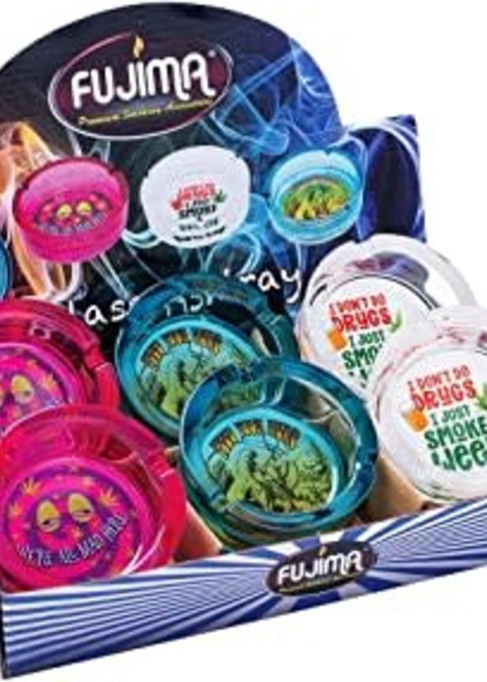 Fujima Fujima Sayings Glass Ashtray 3.5" Asst Styles