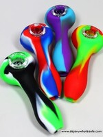 4'' Honey Comb Glass Bowl Silicone Hand Pipe