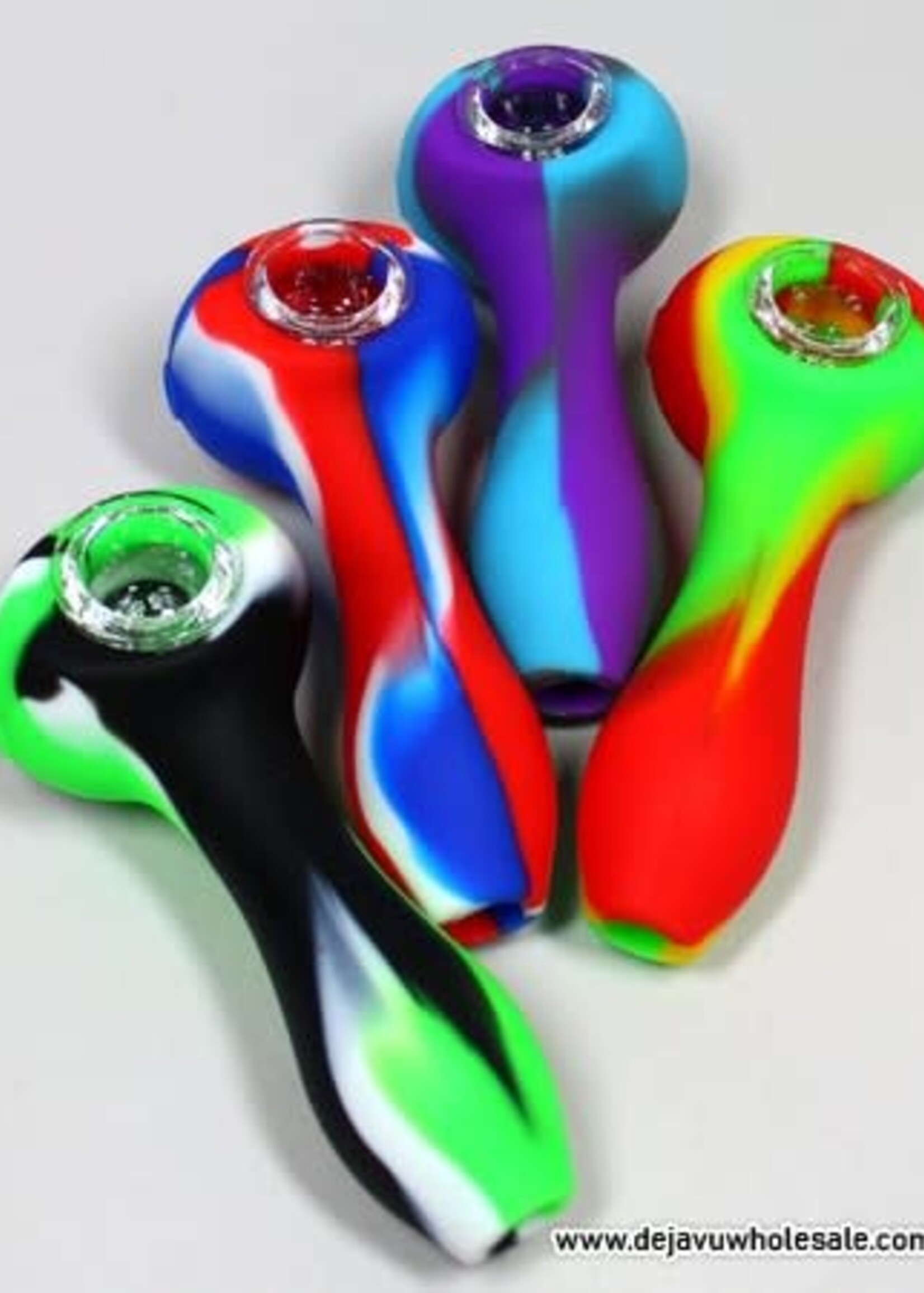 4'' Honey Comb Glass Bowl Silicone Hand Pipe