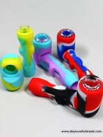 4'' Silicone With Inside Glass Sherlock Pipe