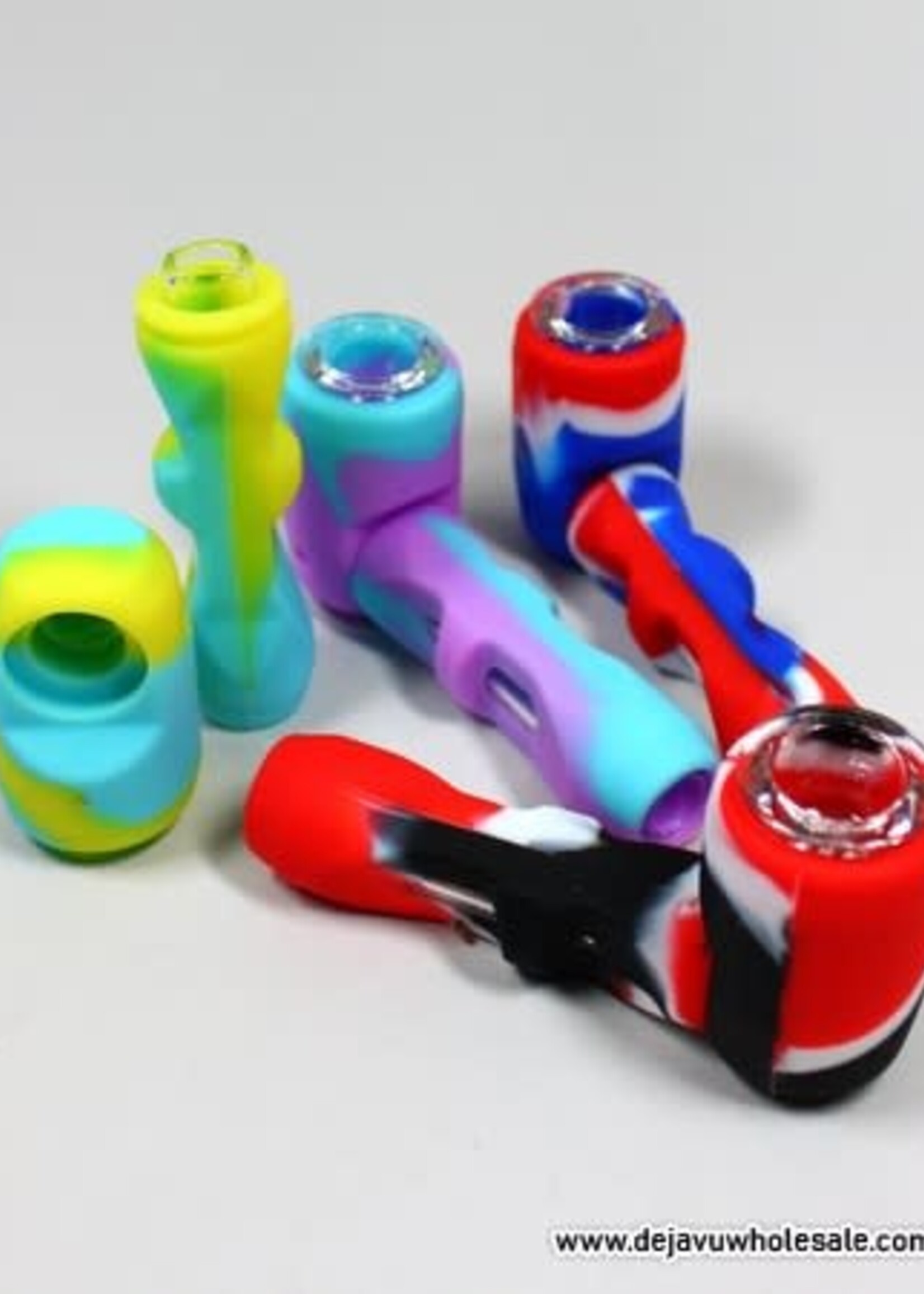 4'' Silicone With Inside Glass Sherlock Pipe