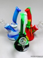 6'' Assorted Color Silicone Water Pipe (Bowl & Downstem)