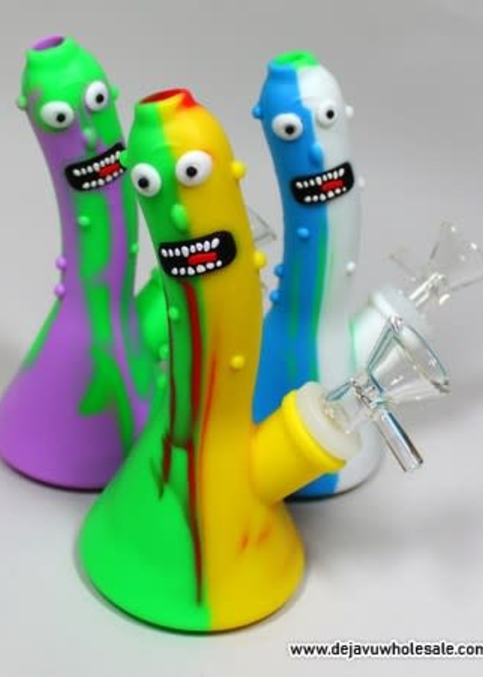 5.5'' Silicone Pickle Beaker Water Pipe With Bowl