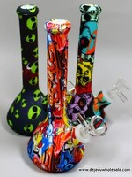 7.5'' Beaker Base Silicone Printed Water Pipe With Bowl